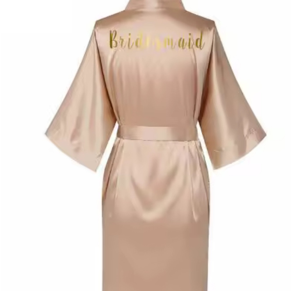 Bridesmaid Satin Robe - champagne/rose gold